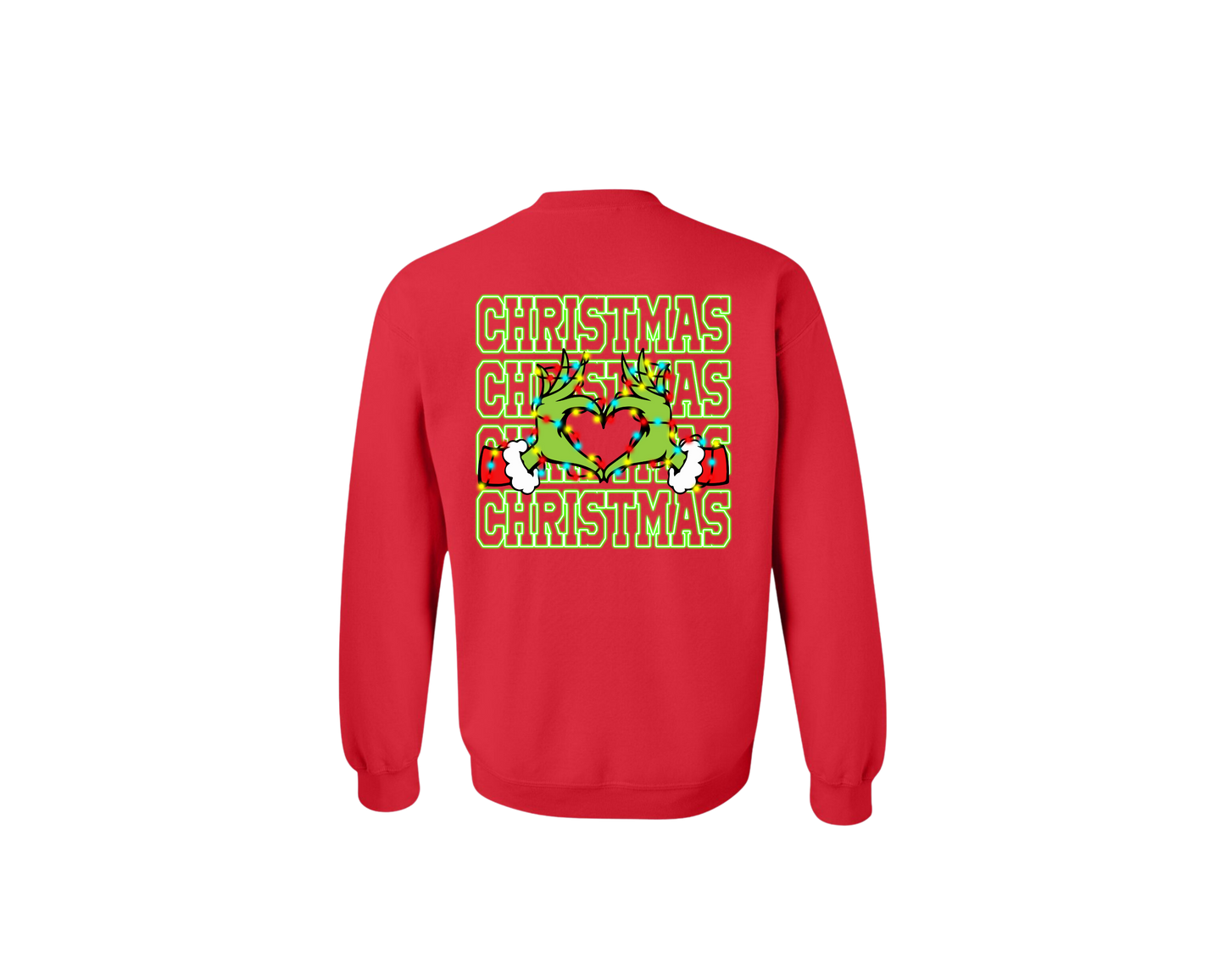 Grinch Heart Sign Red Christmas Unisex Sweater