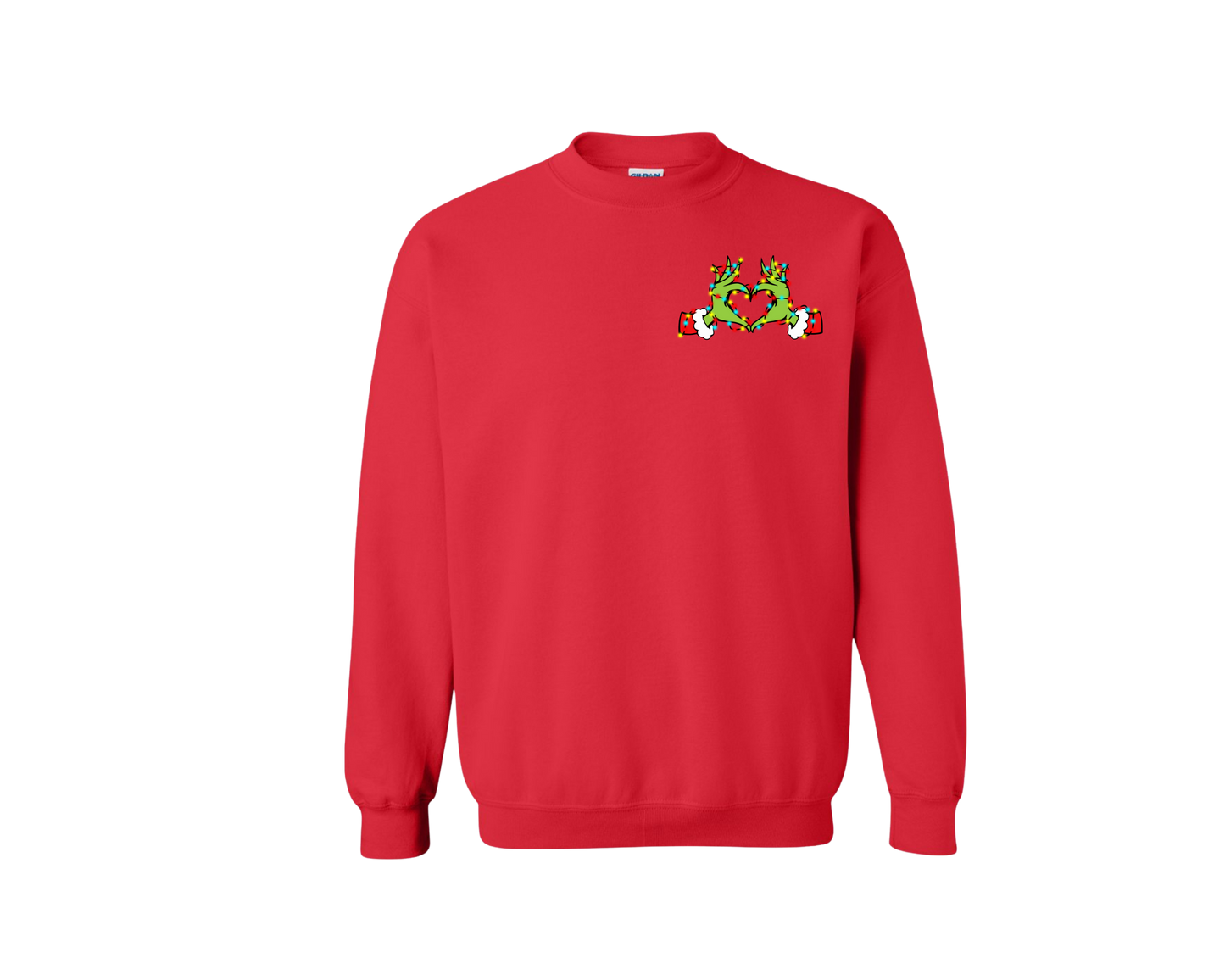 Grinch Heart Sign Red Christmas Unisex Sweater